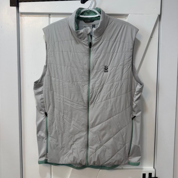 KJUS Mens Retention Vest 2XL Regular Fit Gray Full Zip Outerwear Golf Athletic
